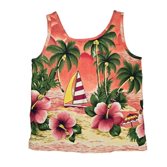 Tommy Bahama Hawaiian Floral Sleeveless Tank Top XS Cotton/Modal - Picture 4 of 4